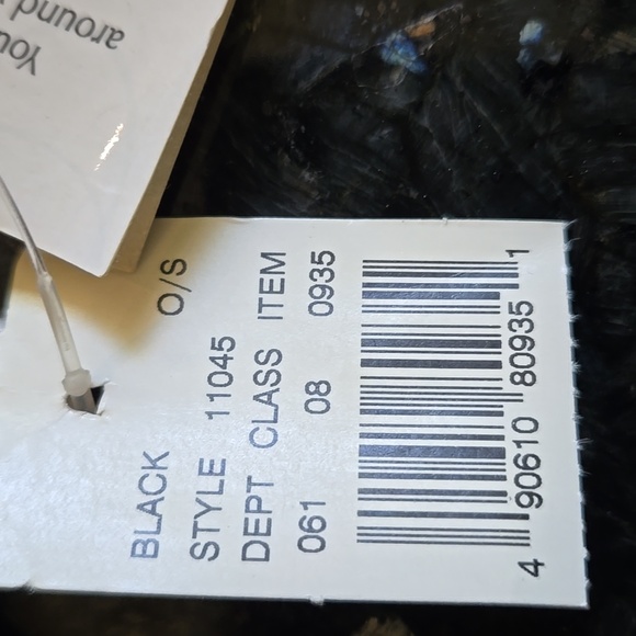 Black Beaded Fringe Accessory Belt or Scarf, NWT - Picture 6 of 9